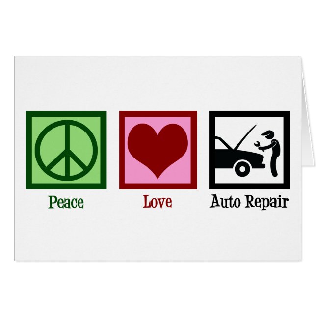 Cute Auto Repair Shop Car Mechanic Card (Devant horizontal)
