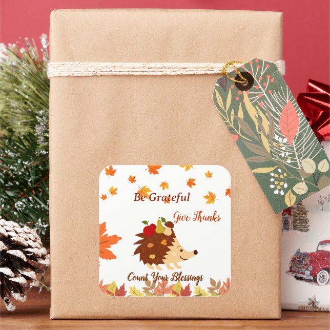 Cute Autumn Hedgehog Fall Harvest Sticker (vacances)