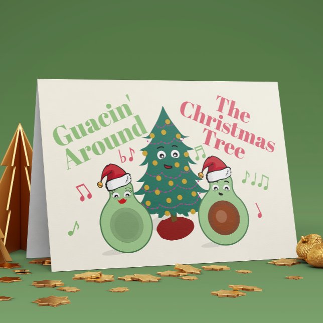 Cute Avocado Guacin Autour De La Carte Christmas T (Créateur téléchargé)