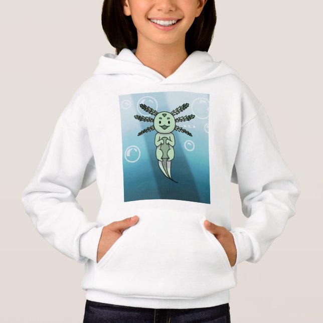 Cute Axolotl Kawaii Chibi Sweat - shirt à capuche (Devant)