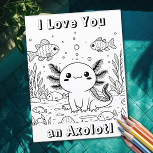 Cute Axolotl Page de coloriage de l'enfant