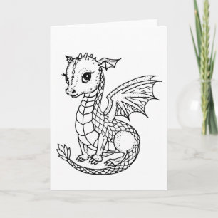 Cute Baby Dragon Couleur de votre propre carte