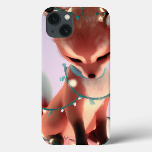 Cute Baby Fox avec Fairy Lights iPhone 13 Coque