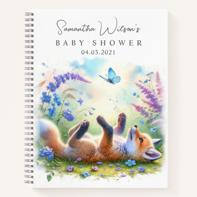 Cute Baby Fox Baby shower Livre d'invité (Devant)