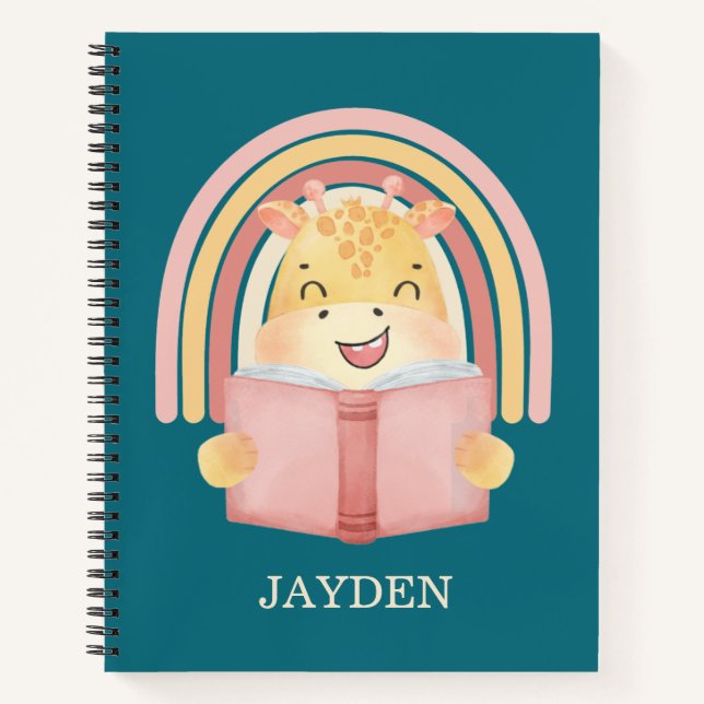 Cute Baby Giraffe Lecture Nom du livre Enfants Arc (Devant)