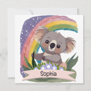 Cute Baby Koala Rainbow Nom personnalisé