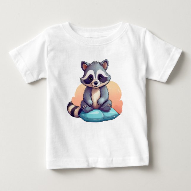 Cute Baby Raccoon – Adorable Cartoon T-shirts (Devant)