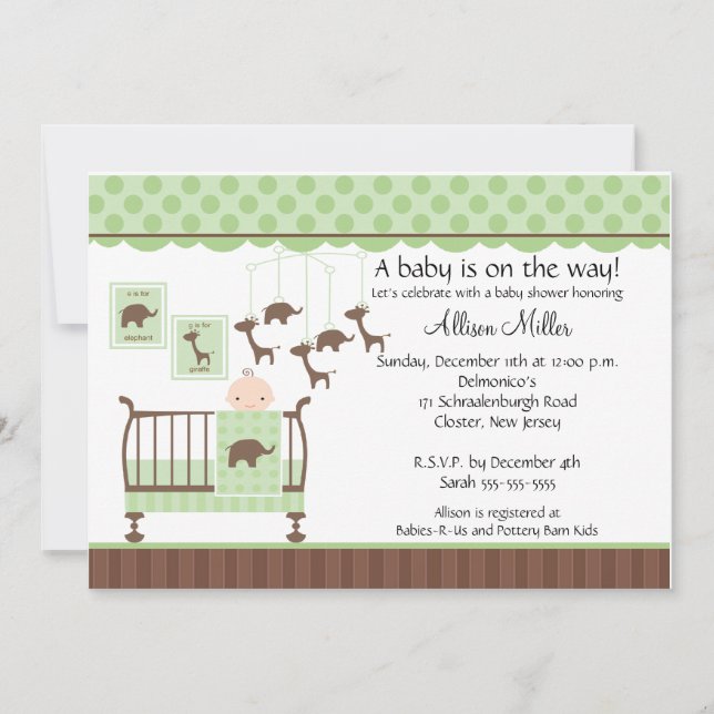 Cute Baby room Baby shower neutre Invitation (Devant)