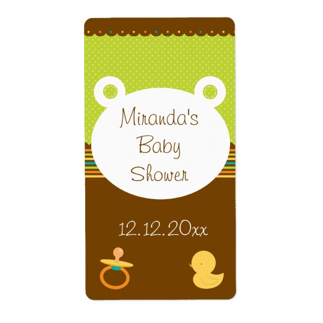 Cute Baby shower Ours Teddy Étiquettes (Devant)