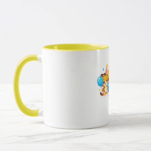 Cute Baby Tiger Happy Birthday Coffee Mug (Gauche)