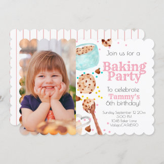 Cute baking photo enfant invitation d'anniversaire