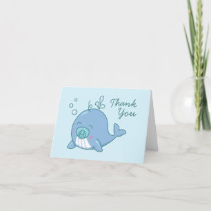 Cute baleine Baby shower Kawaii Boy Merci bleu