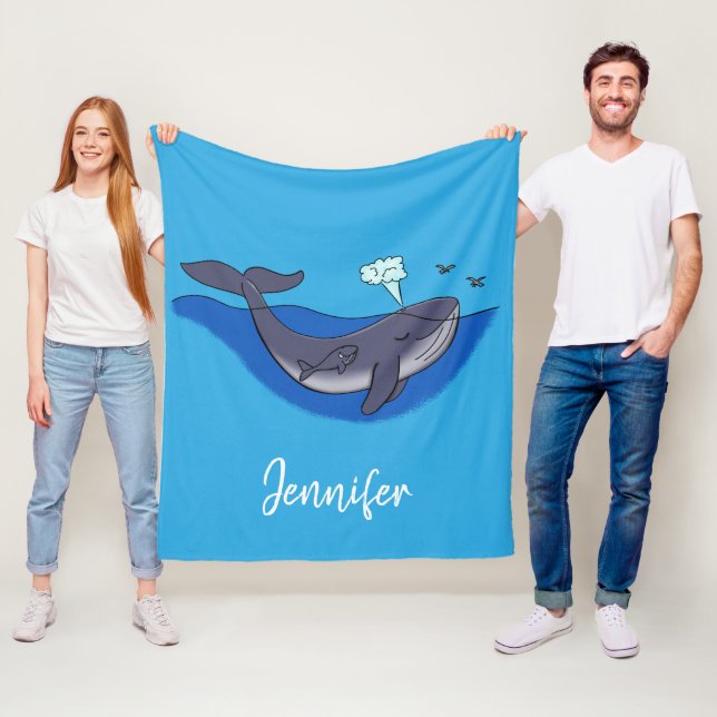 Cute baleine et veau couverture de dessin animé (En situation)