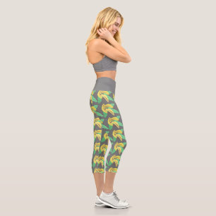 Cute Banana Jaune Vert Gris Capri Leggings