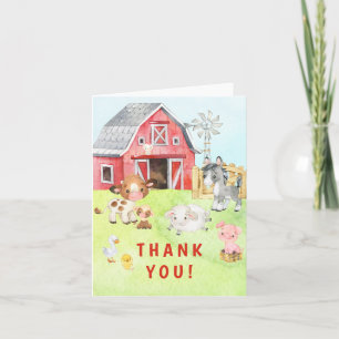Cute Barnyard amis Baby shower Merci