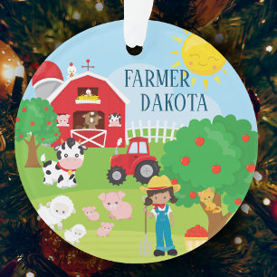 Cute Barnyard Animaux, Farmer Girl Christmas