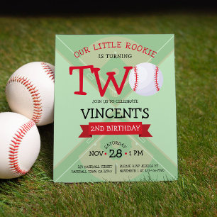 Cute Baseball Ribbon Budget 2e Invitation d'annive