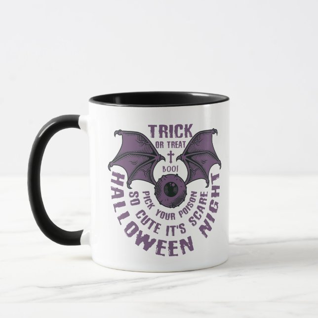 Cute Bat Halloween Mug - Tricoter ou traiter (Gauche)