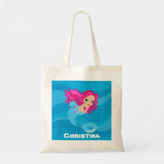 Cute Beach sirène ajouter le nom sac fourre-tout