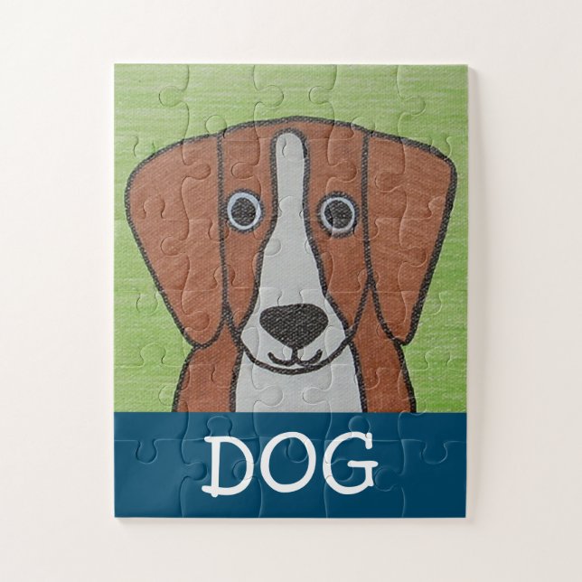 Cute Beagle Puzzle for Kids-Erin Brie Art (Vertical)