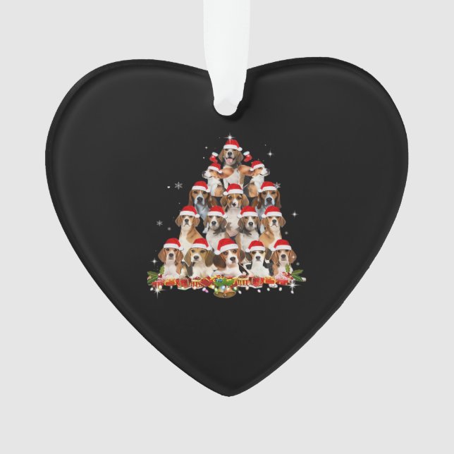 Cute Beagles Christmas Tree Dog Santa Xmas Tee Fun (devant)
