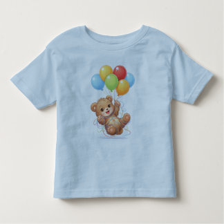 Cute Bear Balloon Birthday Toddler T-Shirt