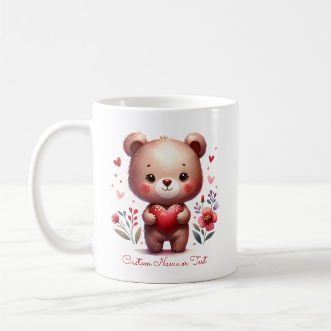 Cute Bear Custom Mug Valentine's Day (Gauche)