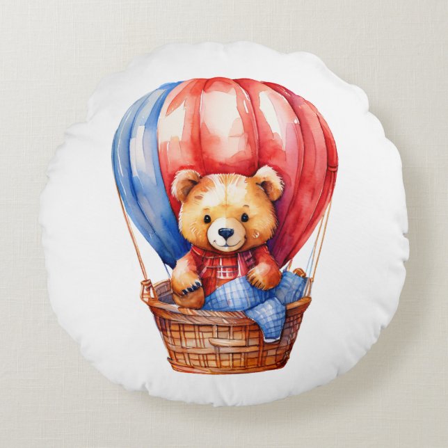 Cute Bear équitation dans un Coussin de ballon à a (Devant)