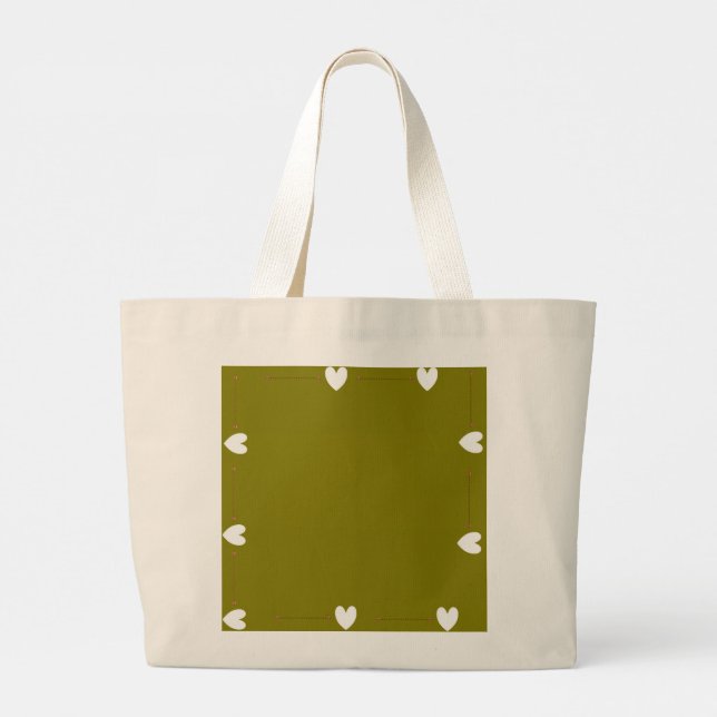 Cute Bear Green Tote Bag – Kawaii Bear Canvas Tote (Dos)