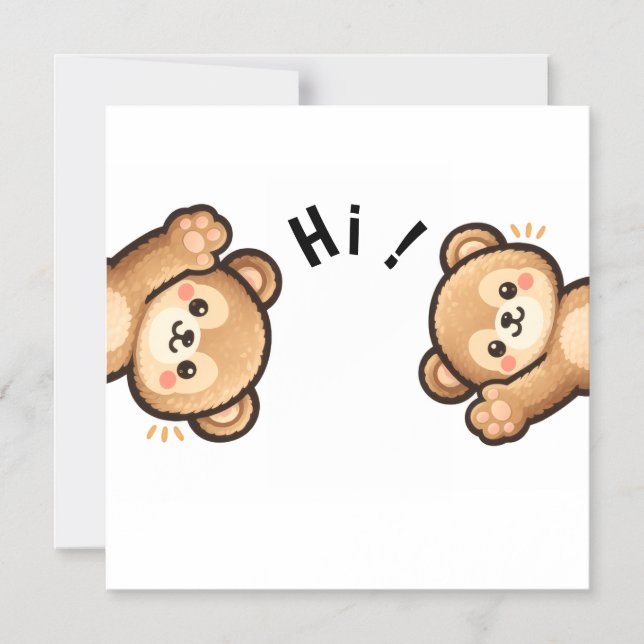 Cute Bear Hi Magnet | Kawaii Magnetic Card (Recto)