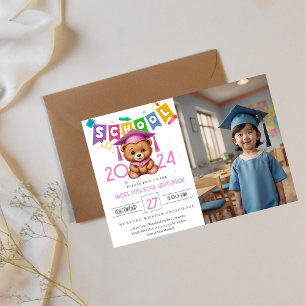 Cute bear Kindergarten Graduation Invitation