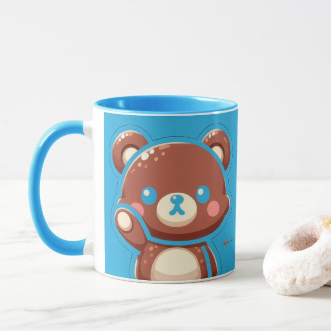 Cute Bear “Oops!” Mug – Funny Kawaii Bear Design | (Avec donut)