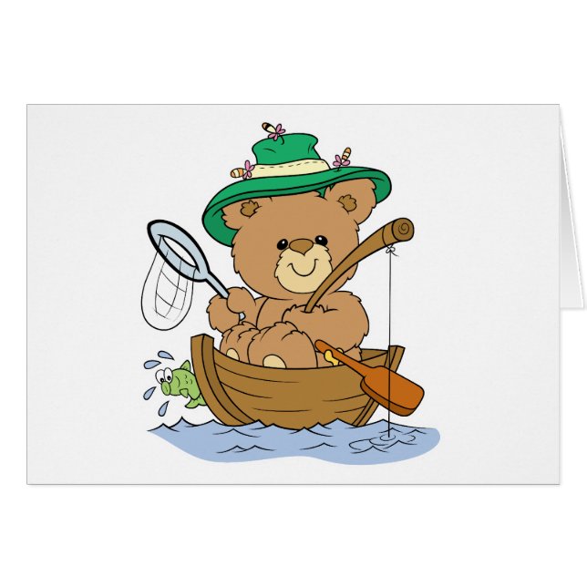 Cute Bear Pêche en bateau (Devant horizontal)