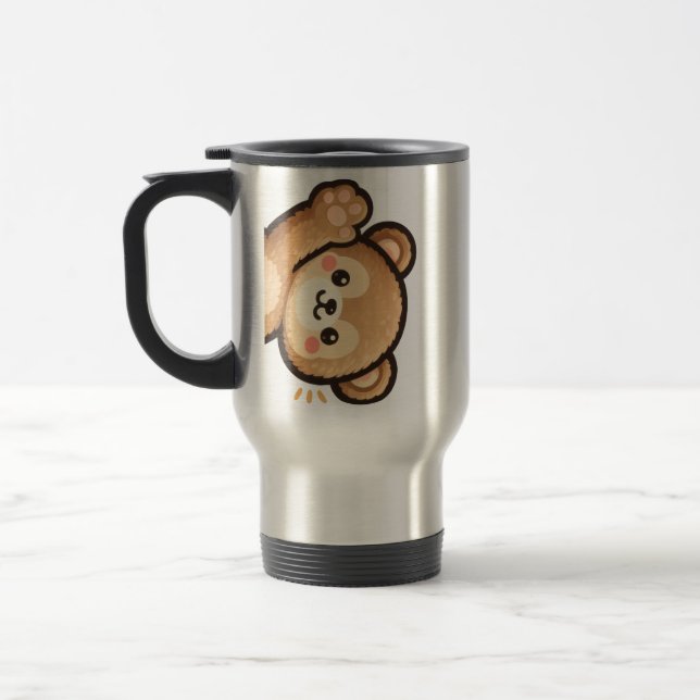 Cute Bear Travel Mug | Kawaii Stainless Steel Coff (Gauche)