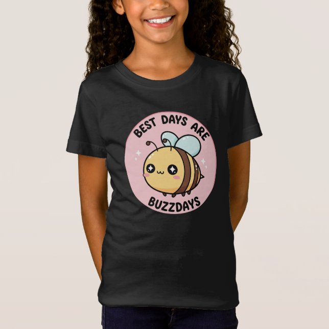 Cute Bee Girls T-Shirt – Kawaii Bumblebee Kids (Devant)