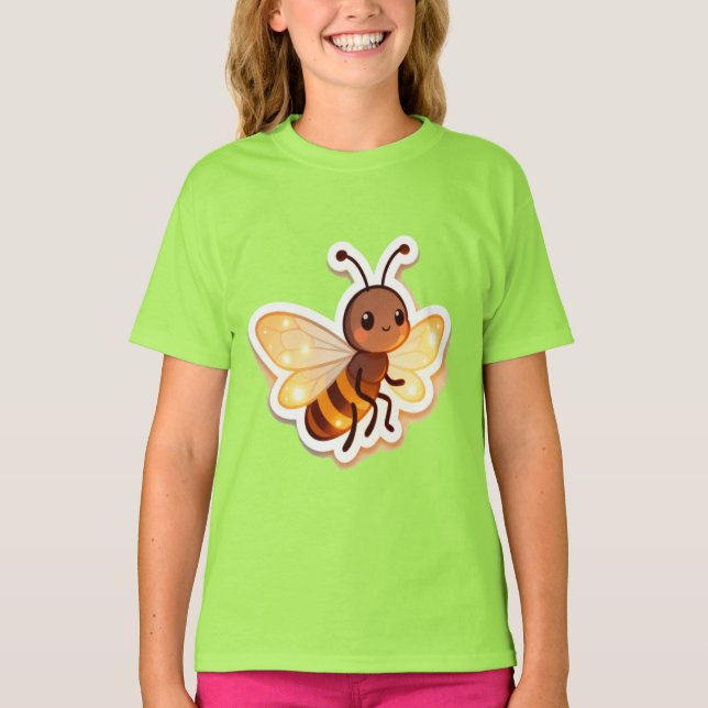 Cute Bee Kids T-Shirt – Adorable Cartoon Bee (Devant)