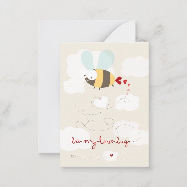 Cute Bee Mine Classe Enfants Valentine Carte photo (Devant)