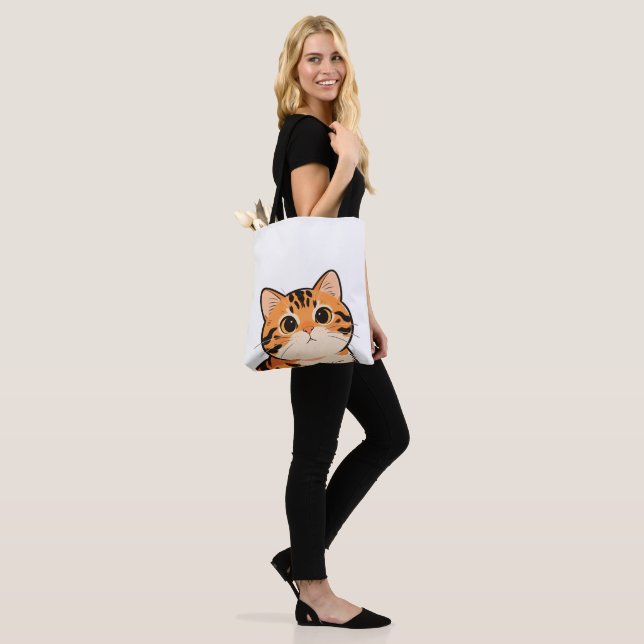 Cute Bengal Cat Tote Bag (Sur le modèle)