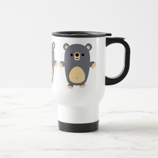 Cute Big Blue Cartoon Ours Commuter Mug (Droite)