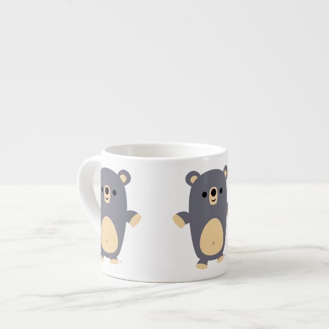 Cute Big Blue Cartoon Ours Espresso Mug (Devant gauche)