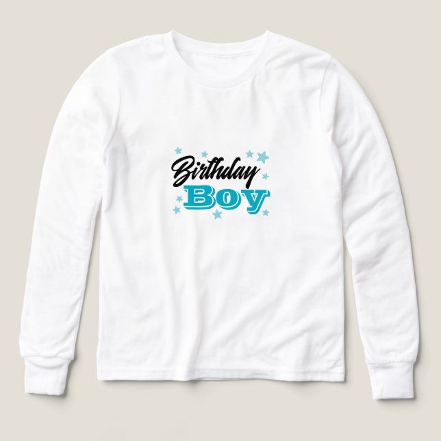 Cute Birthday Boy Graphic Long Sleeve T-Shirt for  (Motif recto)