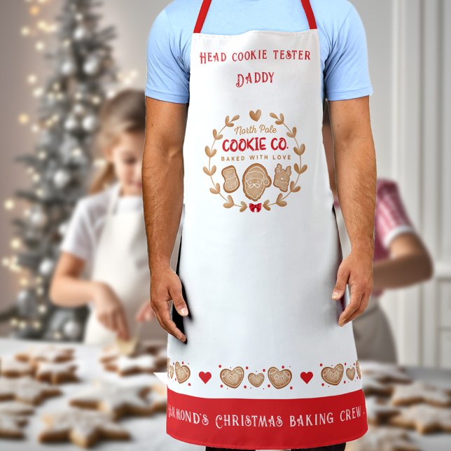 Cute biscuite Cuisine de la famille tablier de Noë (Cute Cookie Baking Family Christmas Apron)