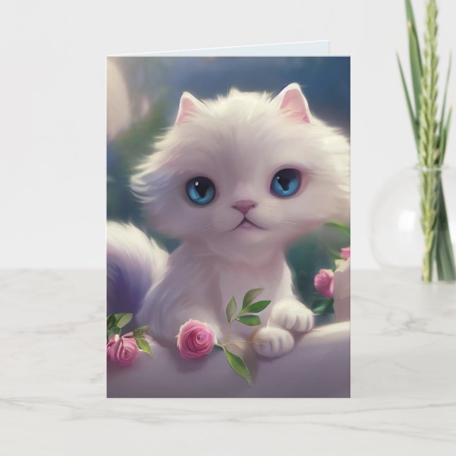CUTE BLANC CAVE CUISINE ANNIVERSAIRE Carte de voeu (Devant)