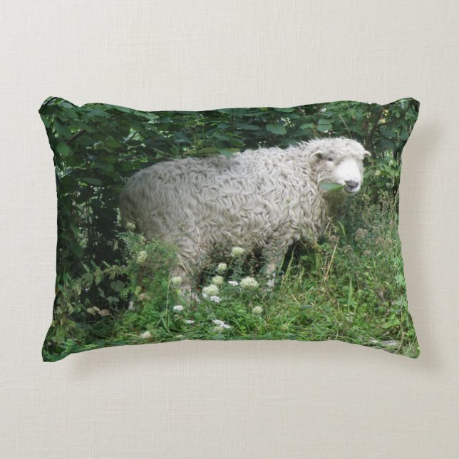 Cute Blanc Fluffé Manger Coussin (Devant)