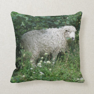 Cute Blanc Fluffé Manger Coussin