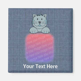 Cute Bleu Chat Votre Magnet Photo