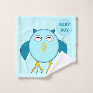 Cute Blue Baby Boy Hibou lave linge