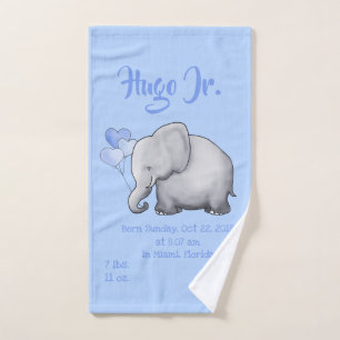 Cute Blue Baby Boy Naissance Stat Elephant Nursery