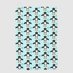 Cute Blue Baby Boy Penguin Golf Serviette
