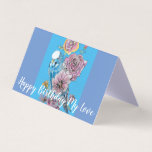 Cute Blue Budgie Rose Peinture Amour Carte d'anniv<br><div class="desc">Carte d'Anniversaire Cute Blue Budgie Watercolor Love. Un jeu de cartes magnifique ! Conçu à partir d'une de mes aquarelles iris originales.</div>